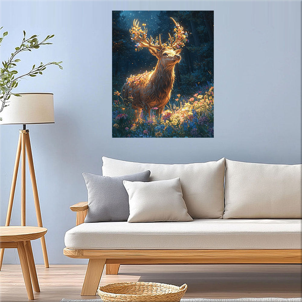 Flower Deer - Paint by Numbers