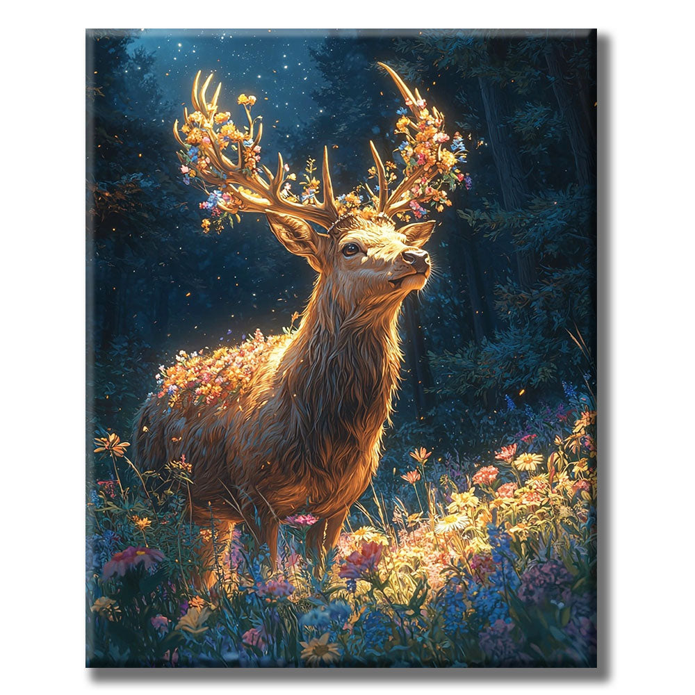 Flower Deer - Paint by Numbers