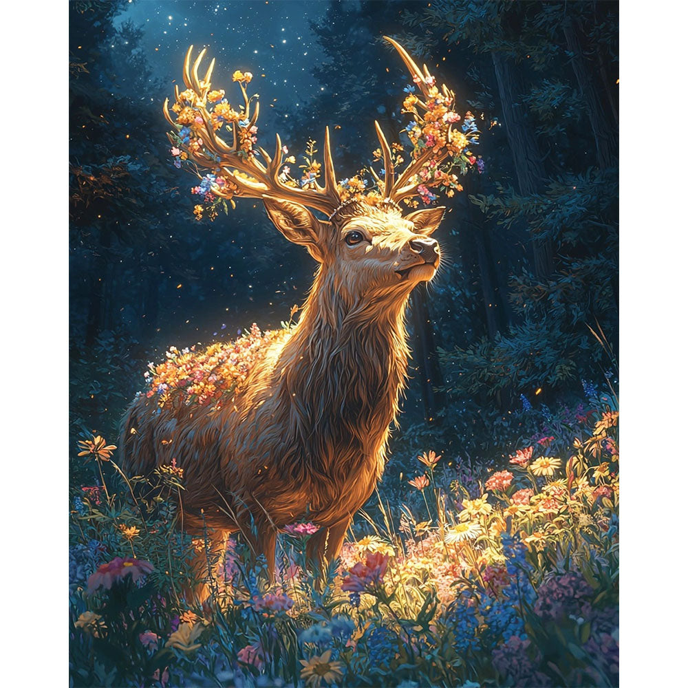 Flower Deer - Paint by Numbers