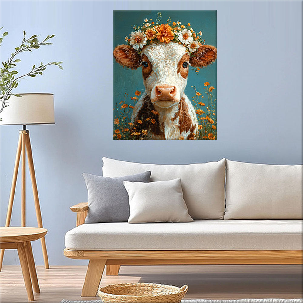 Flower Cow - Paint by Numbers