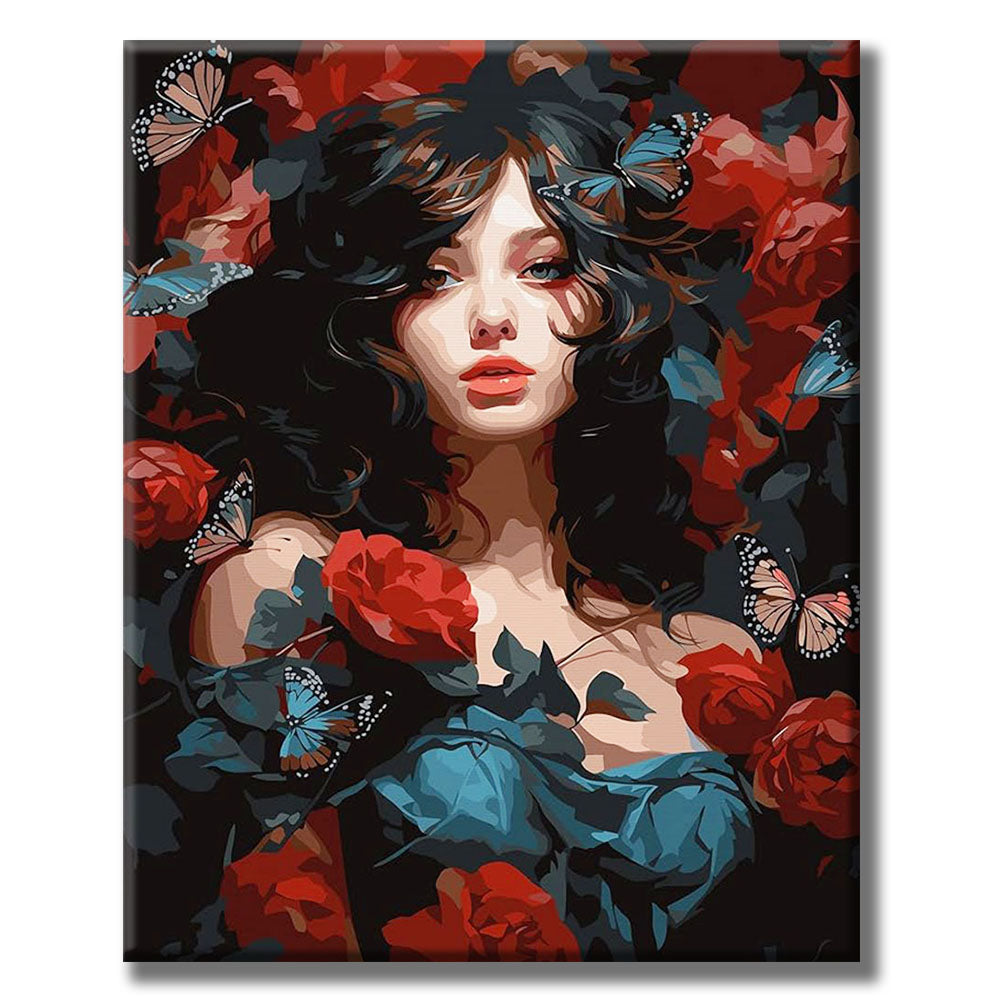 Enchanted Rose - Butterfly Muse - Painting by Numbers