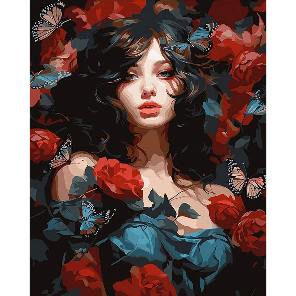 Enchanted Rose - Butterfly Muse - Painting by Numbers