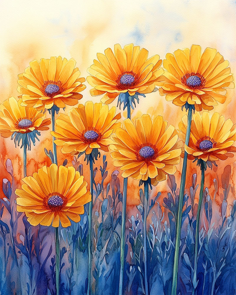 Fire Flowers - Paint by Numbers