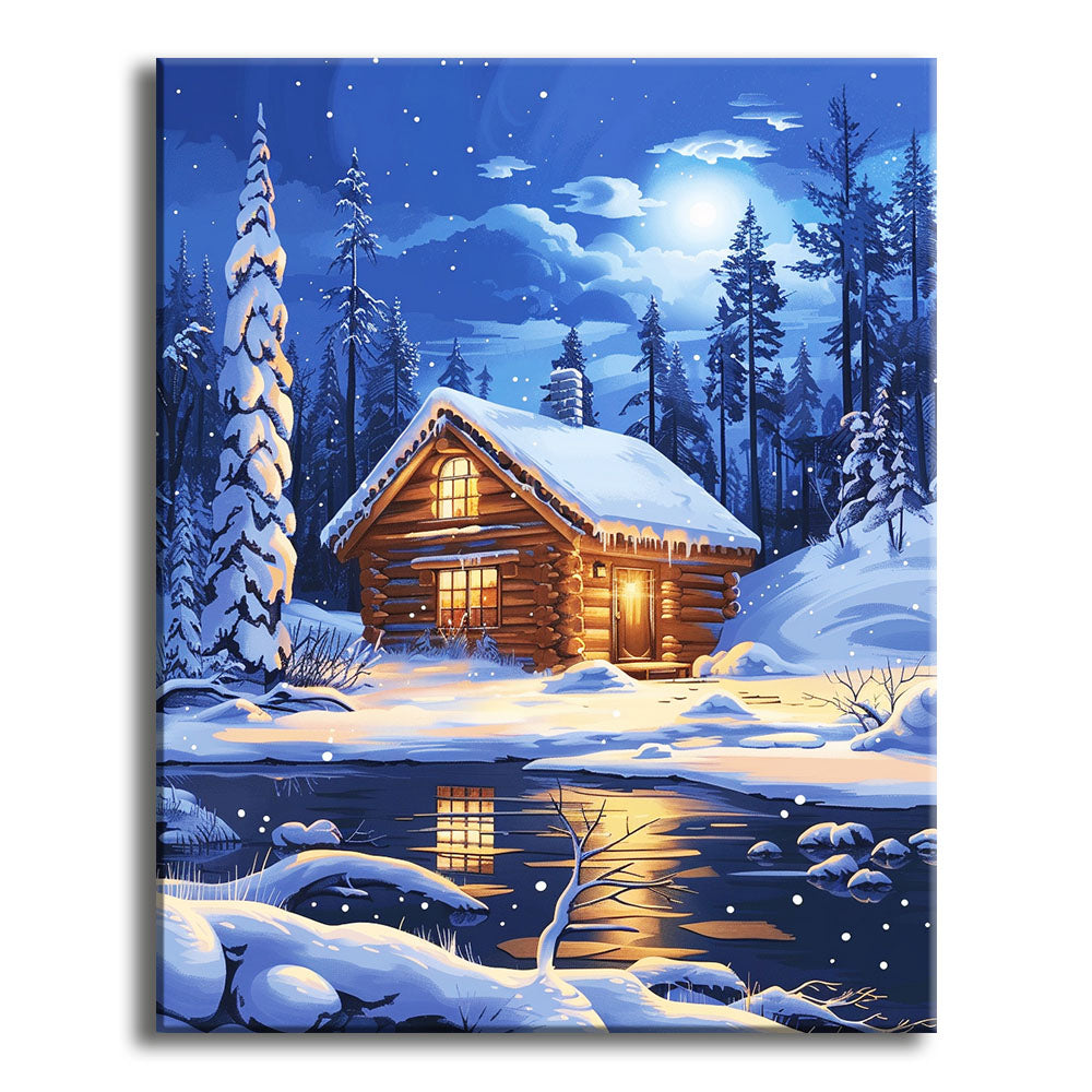 Frostlight Cabin - Paint by Numbers Kit
