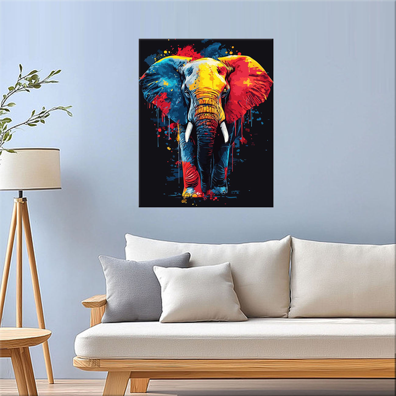 Artistic elephant painting - paint by numbers