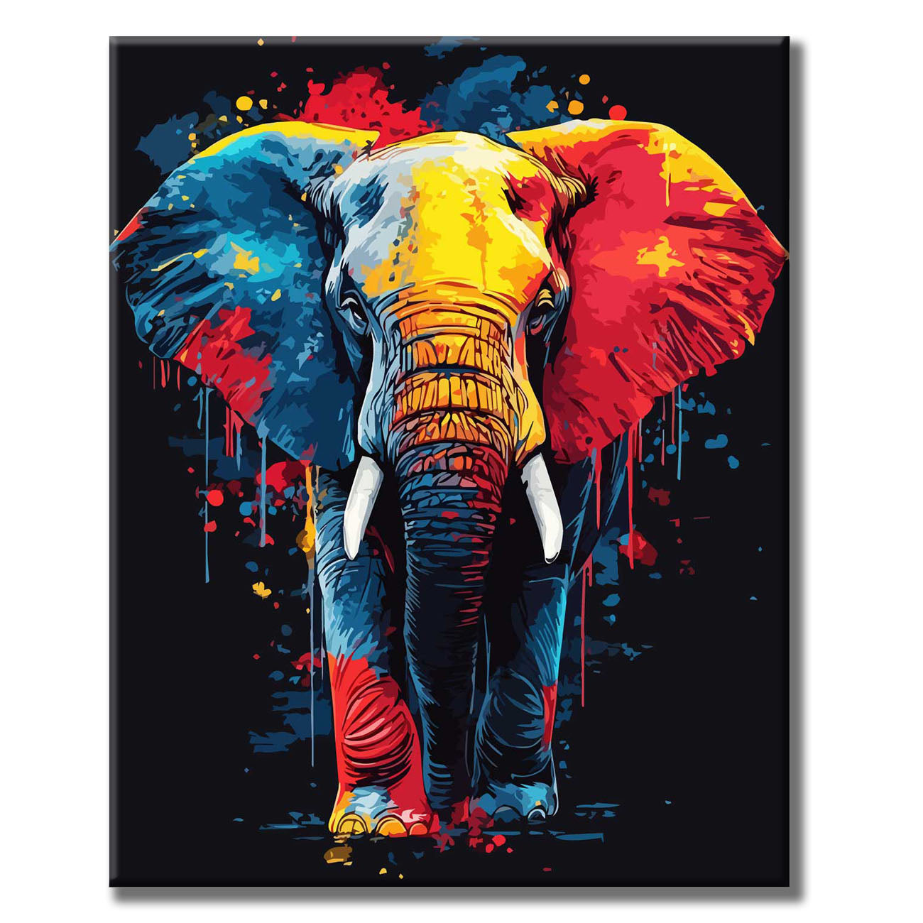 Artistic elephant painting - paint by numbers