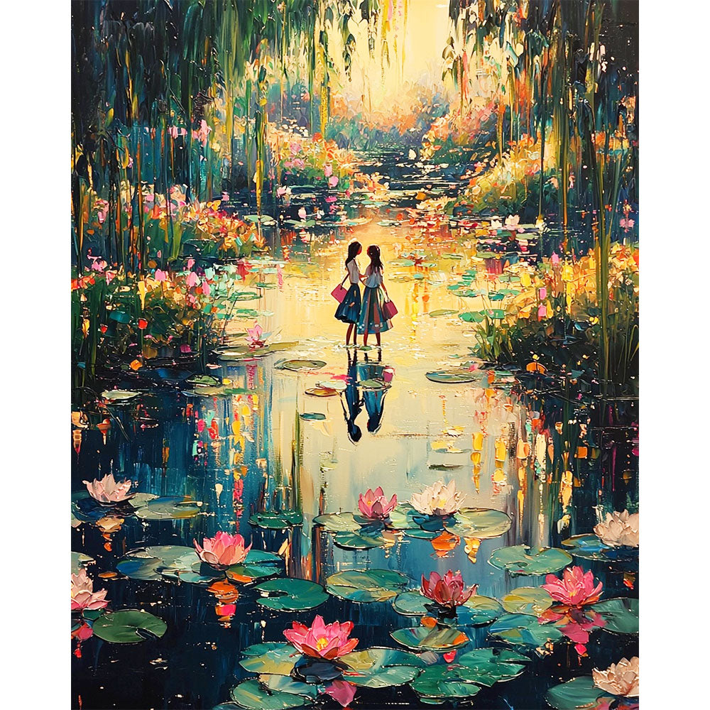 Girl in the Magical Pond - Paint by Numbers