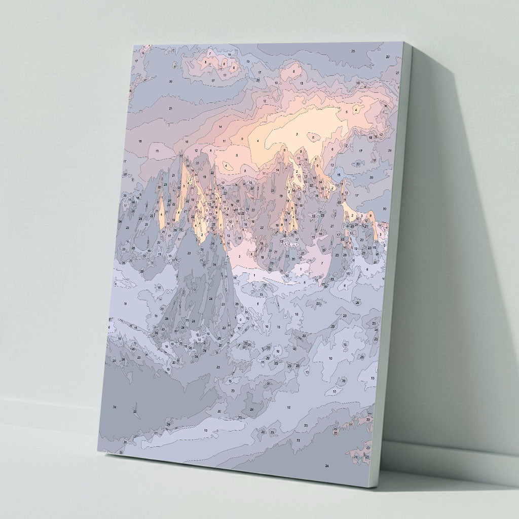 Magical evening light over the Alps - Paint by numbers