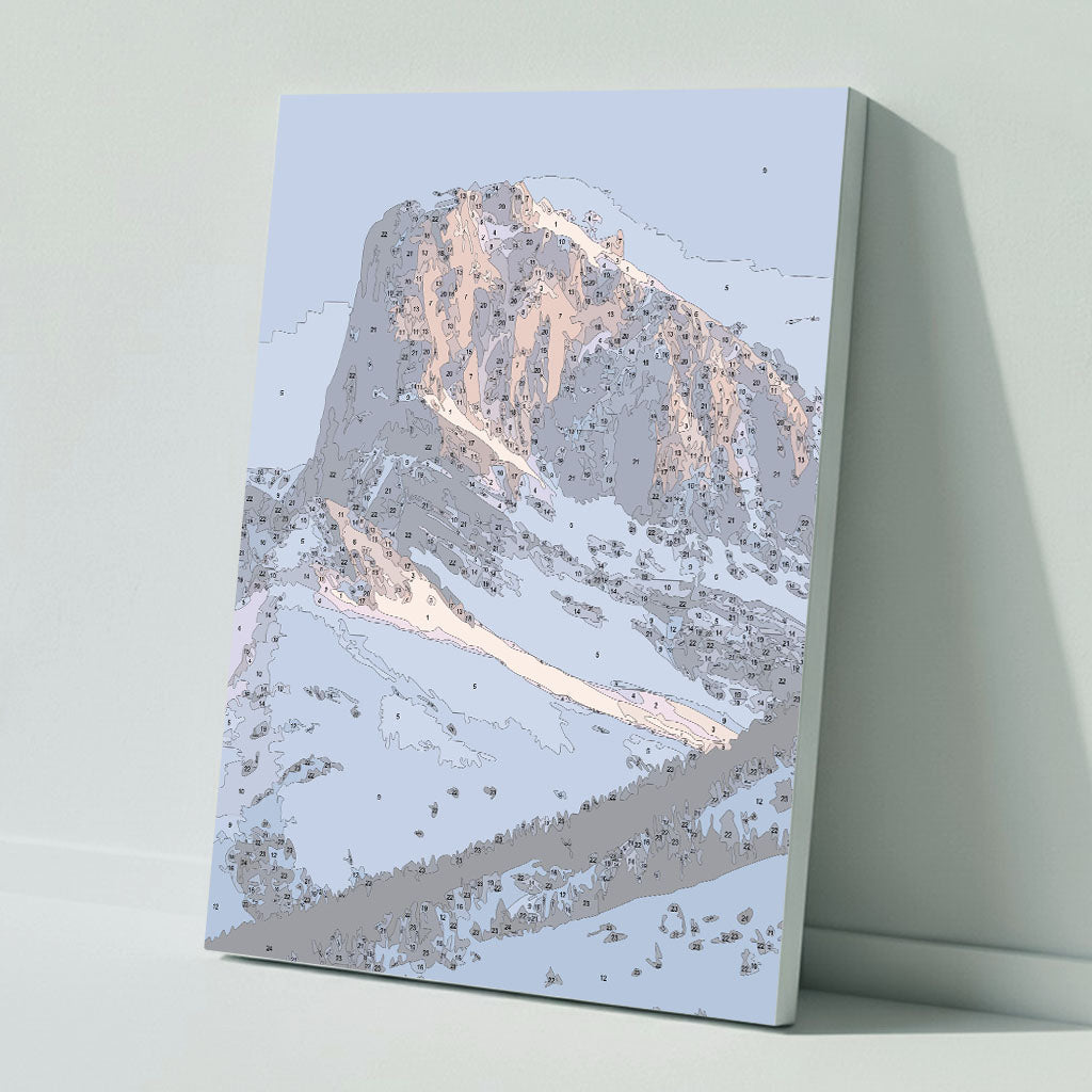 Majestic Mountain in Morning Light - Paint by Numbers