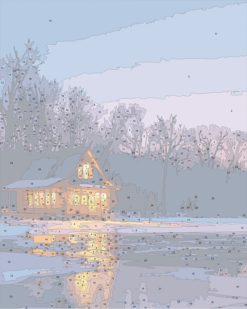 Paint by Numbers Silent Twilight at the Winter Lake