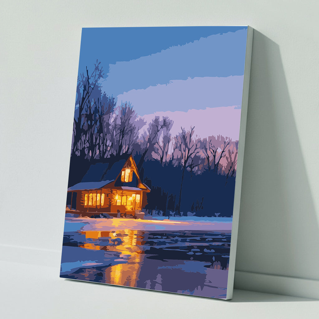 Paint by Numbers Silent Twilight at the Winter Lake