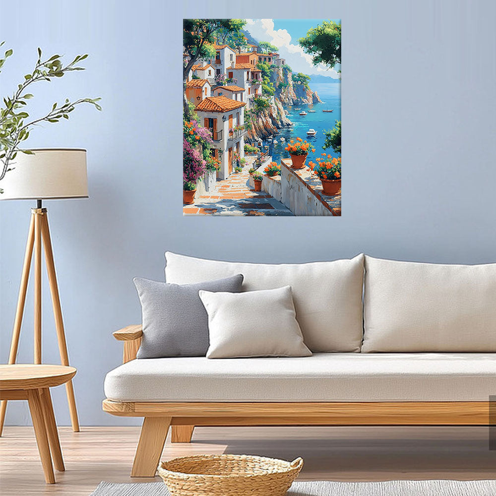 Mediterranean Bay in Sunshine - Paint by Numbers