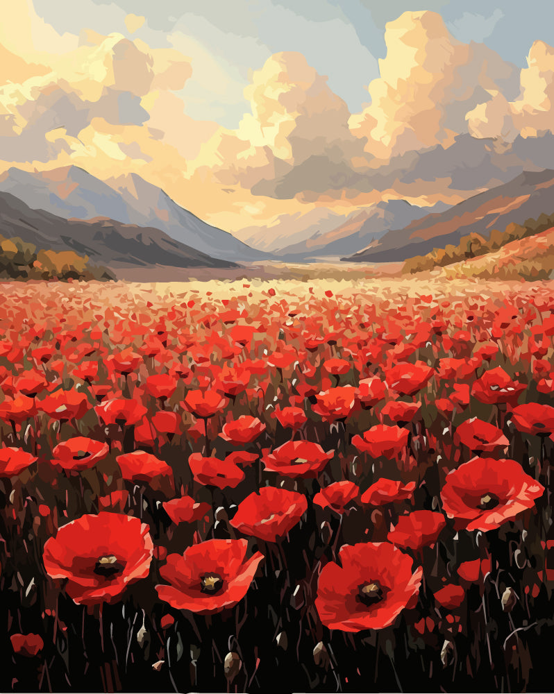 Poppy Field of Longing - Paint by Numbers