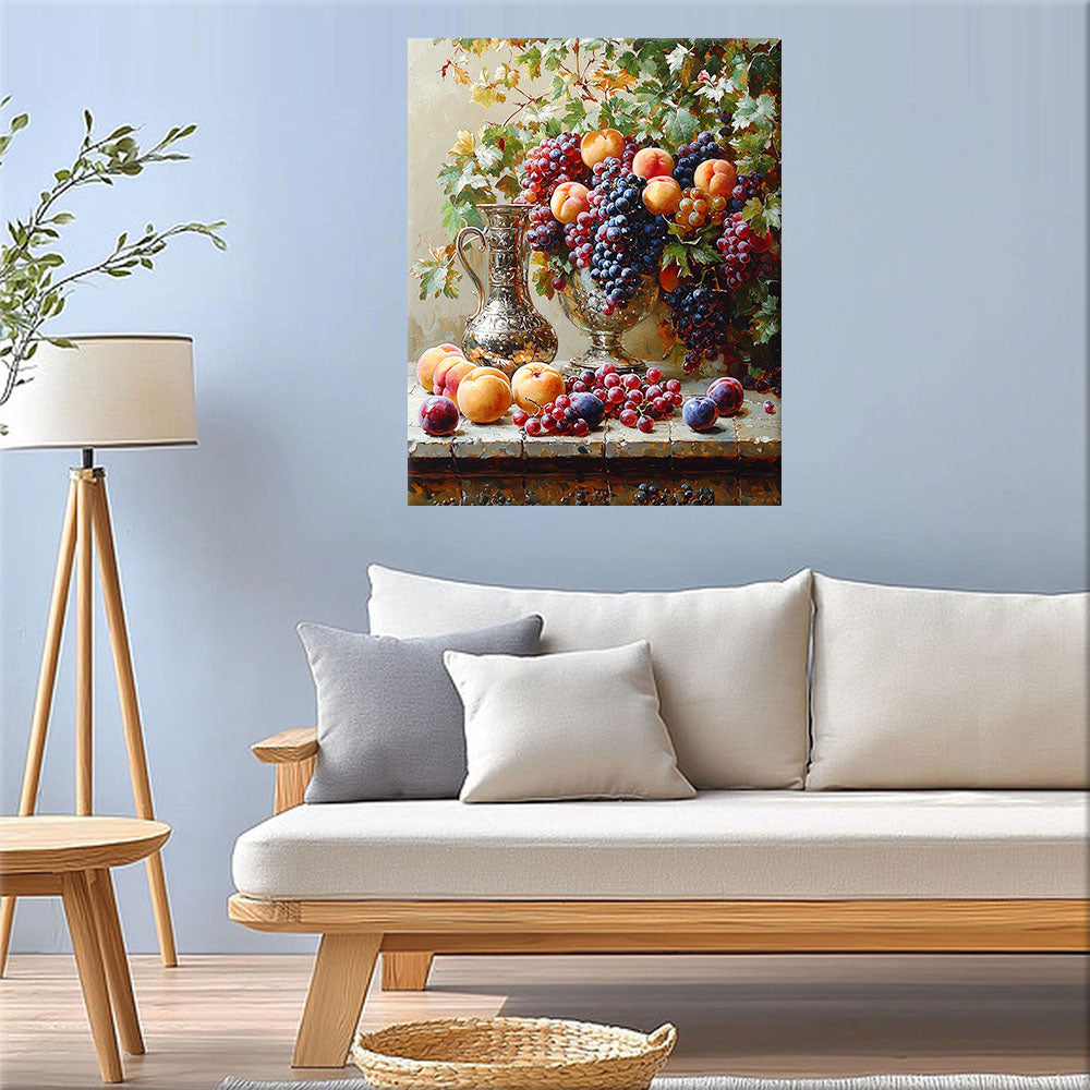 Fruit bowl - flower decoration - paint by numbers