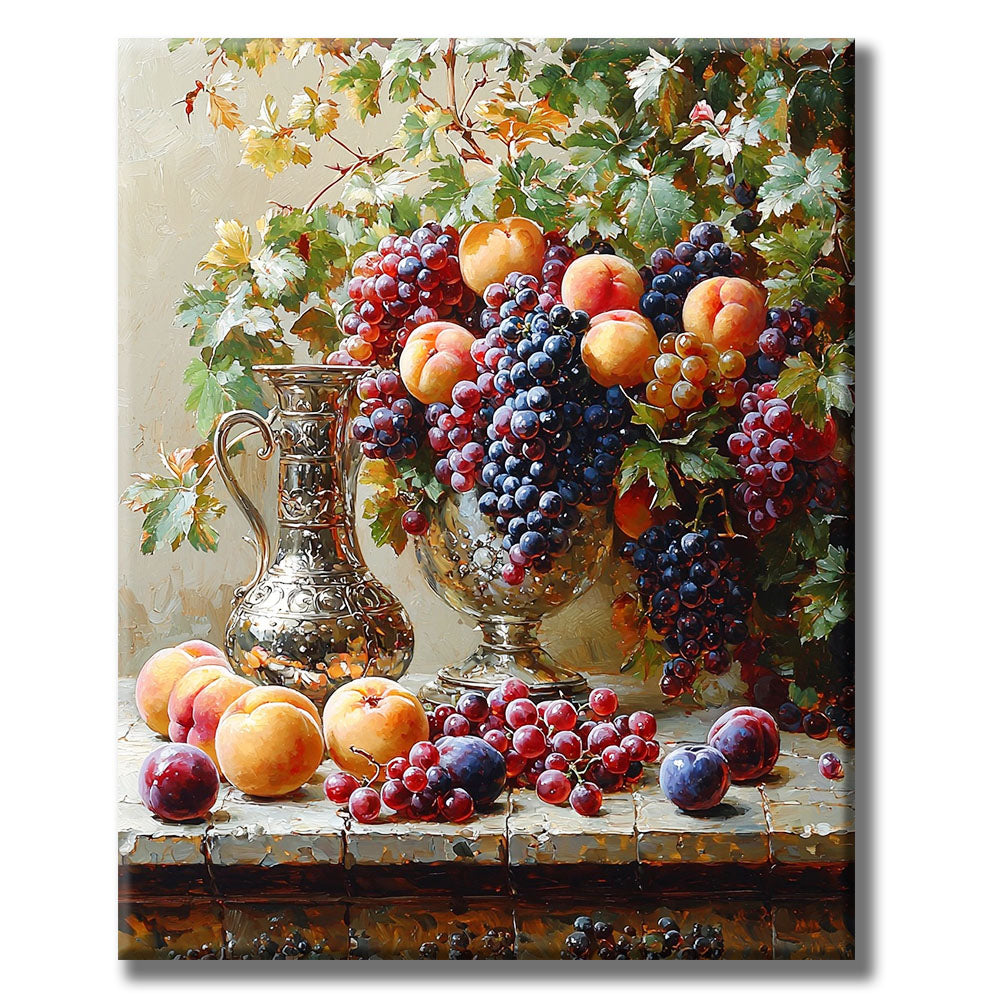 Fruit bowl - flower decoration - paint by numbers