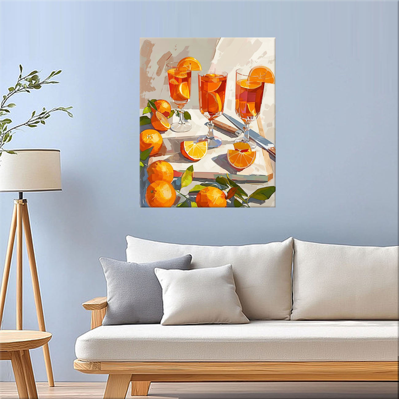 Orange-Gläser-Lebendig - Malen nach Zahlen