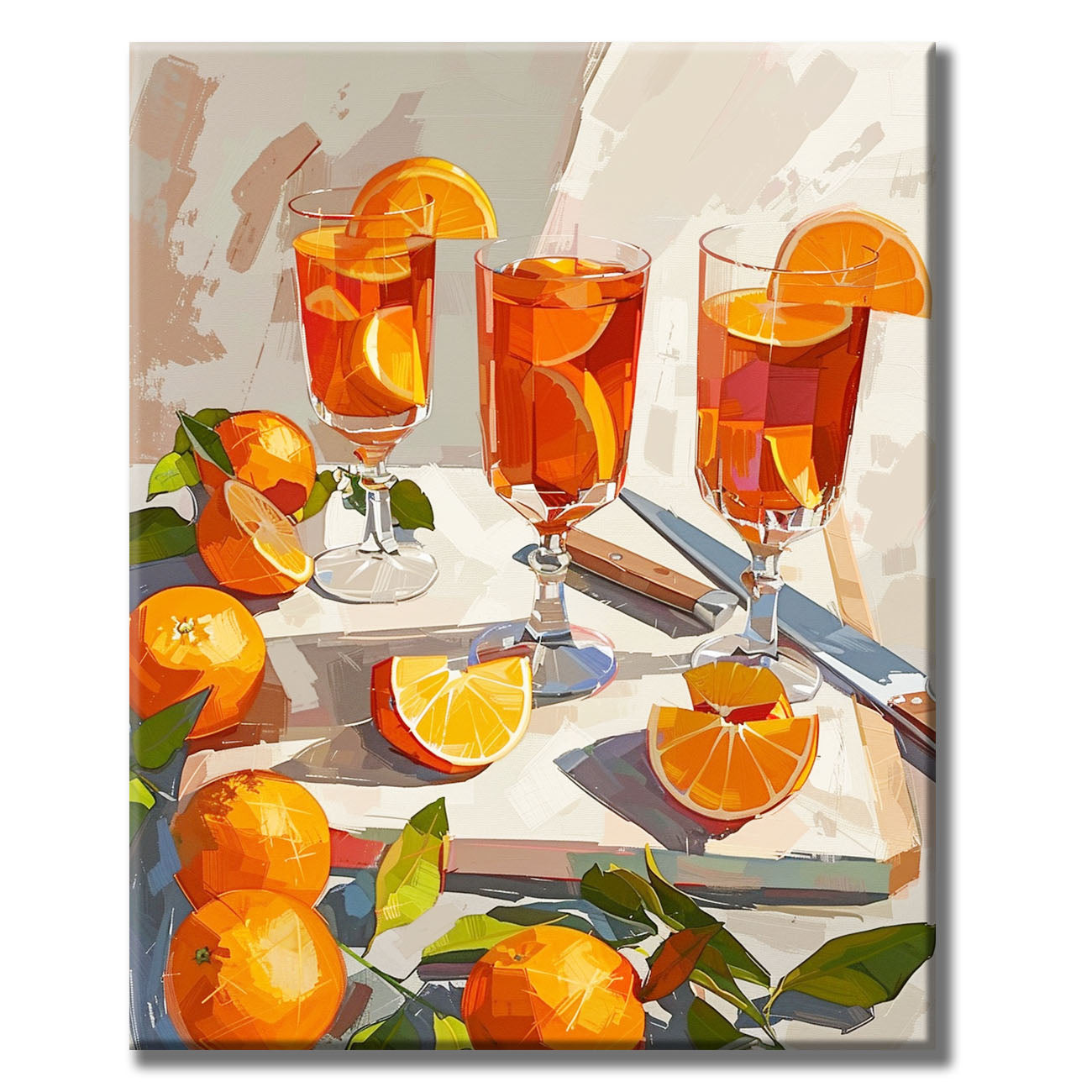 Orange-Gläser-Lebendig - Malen nach Zahlen