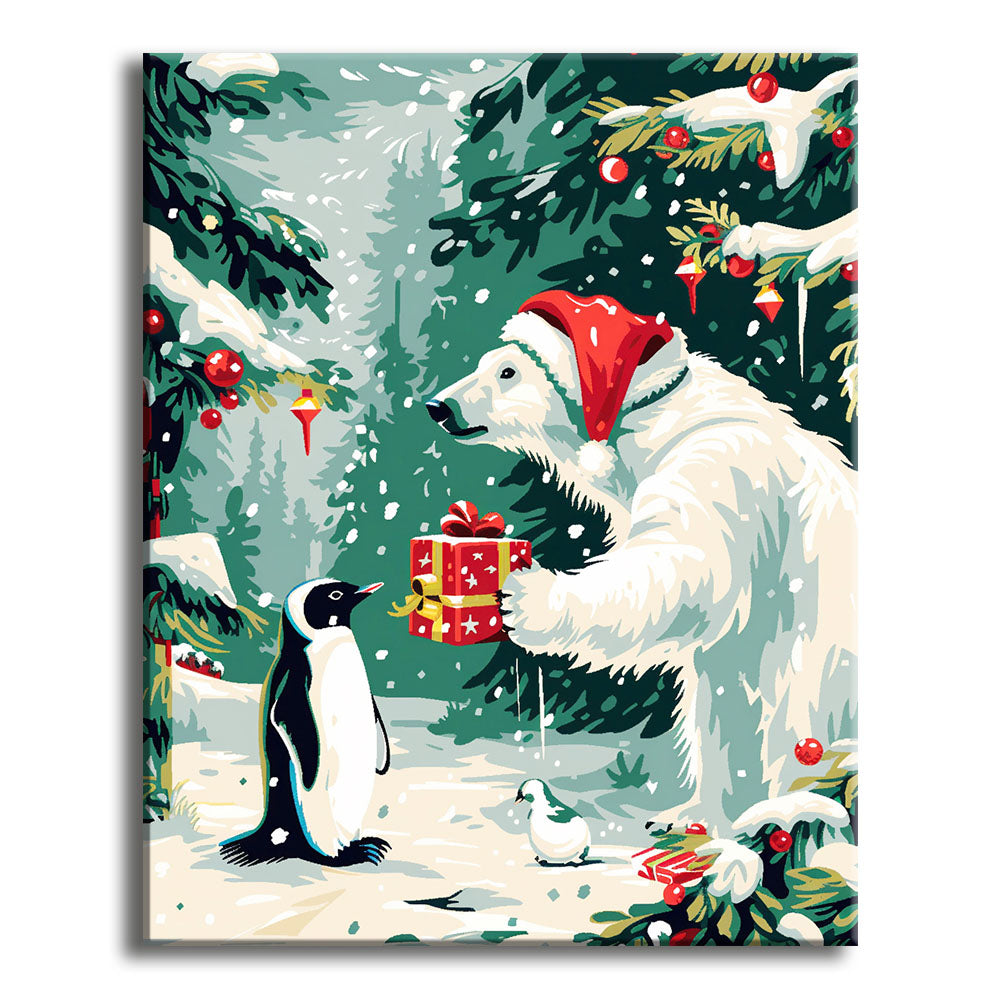 Polar Pals' Present - Paint by Numbers Kit