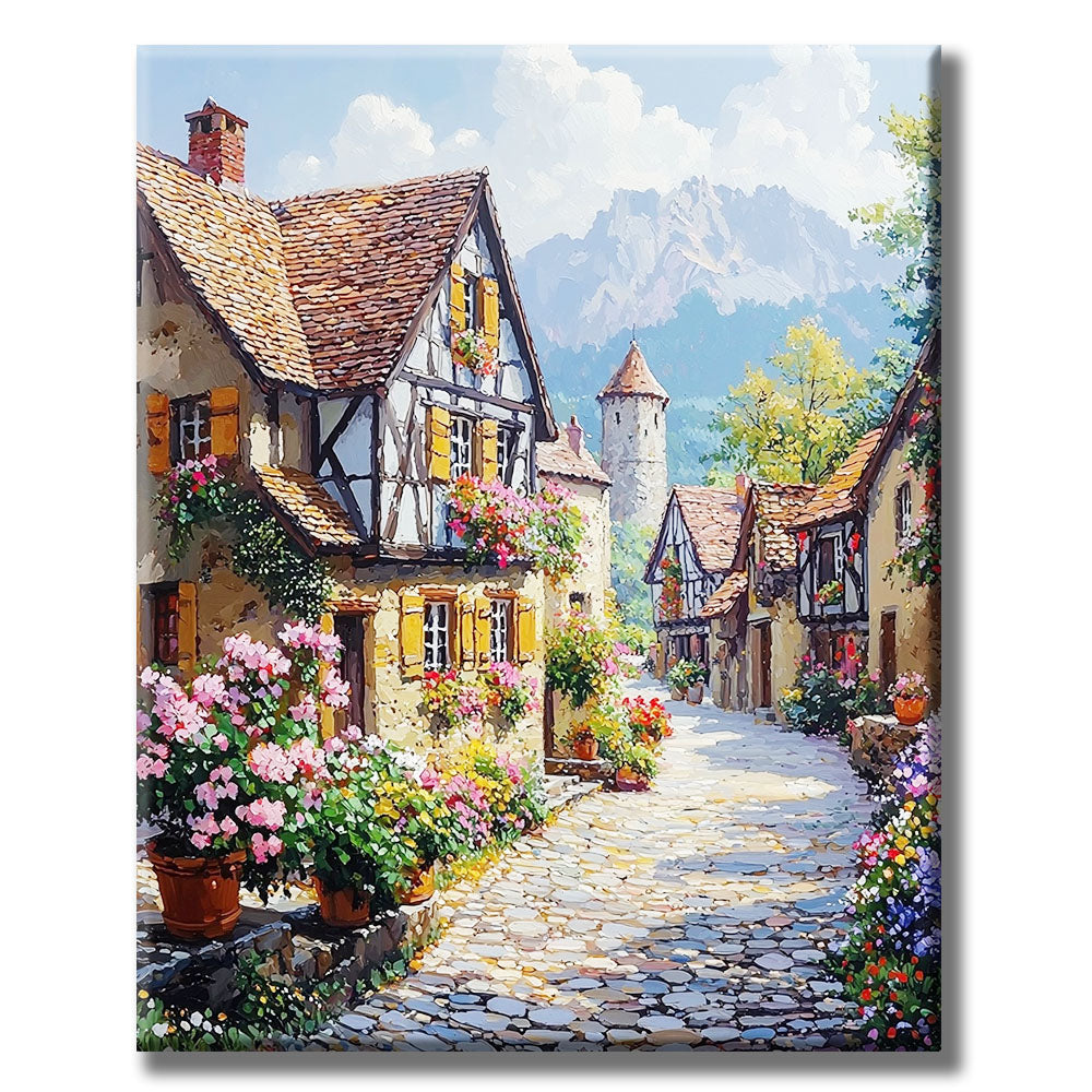Ruhiges-Dorf - Malen nach Zahlen