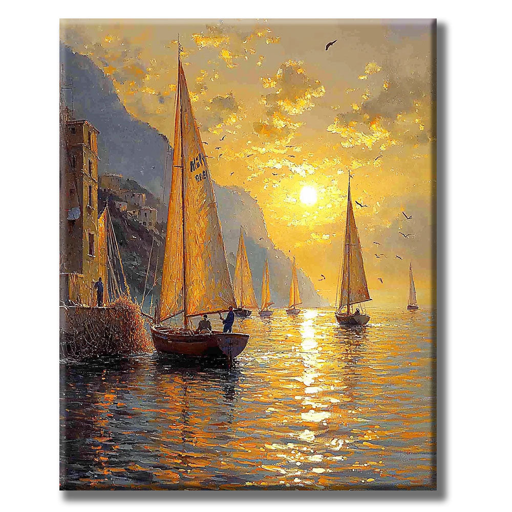 Sun Sailing Sea - Paint by Numbers