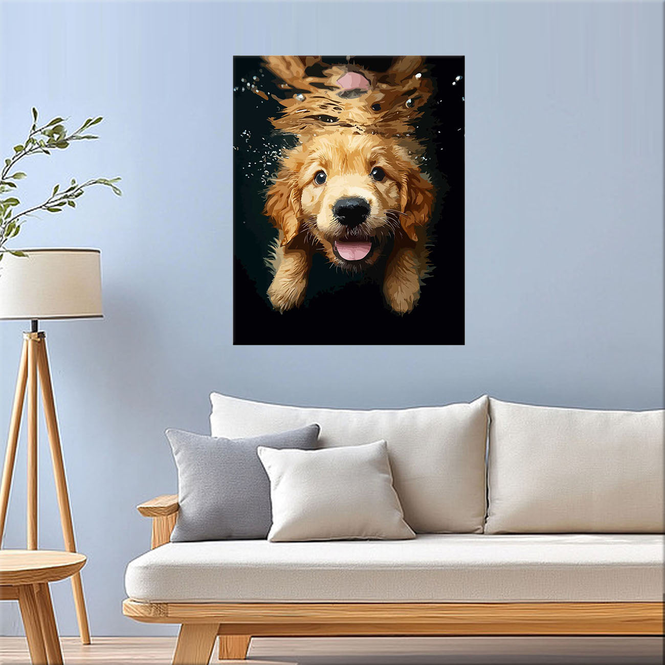 Tauchender Golden Retriever - Malen nach Zahlen