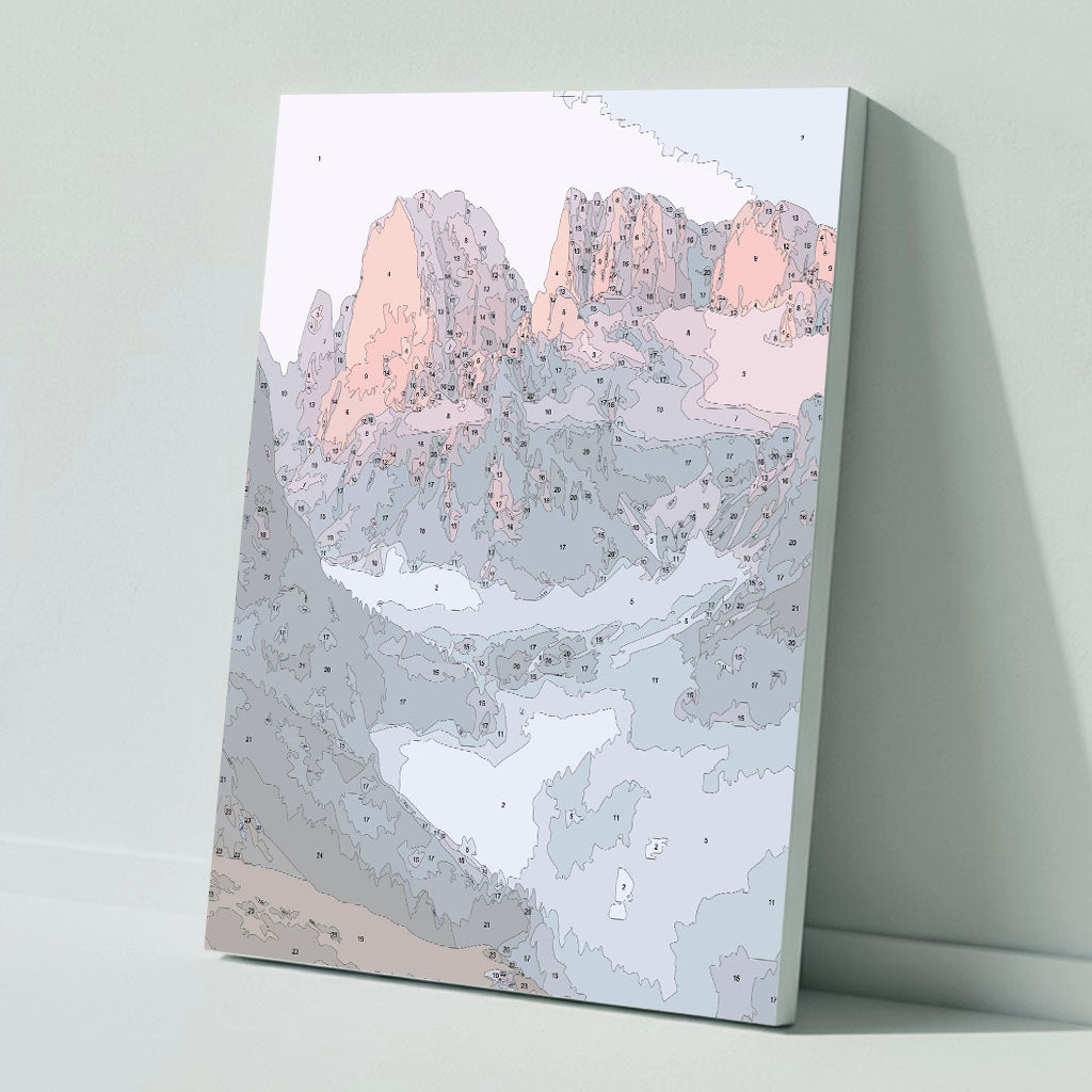 Snowy valleys at sunset - Paint by numbers