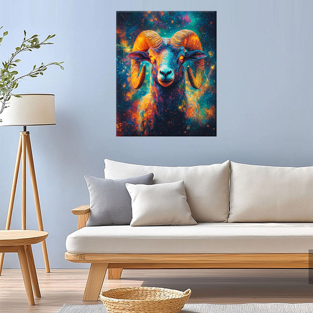 Aries under the starry sky - Paint by numbers