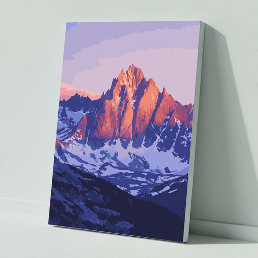 Sunset over the majestic peaks - Paint by numbers