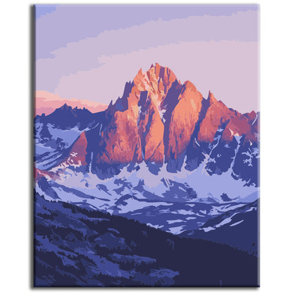 Sunset over the majestic peaks - Paint by numbers