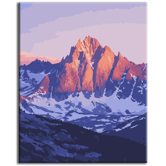 Sunset over the majestic peaks - Paint by numbers