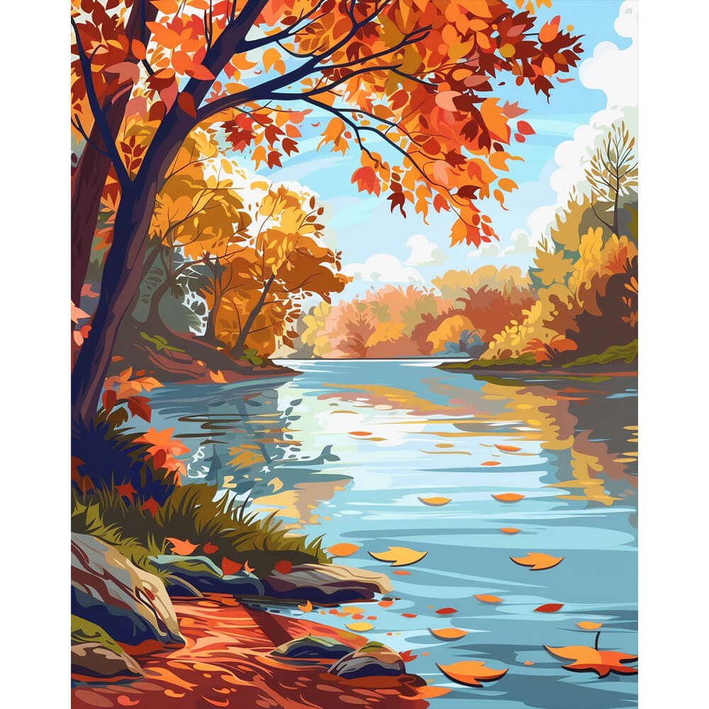 Autumn River Glow - Paint by Numbers Kit