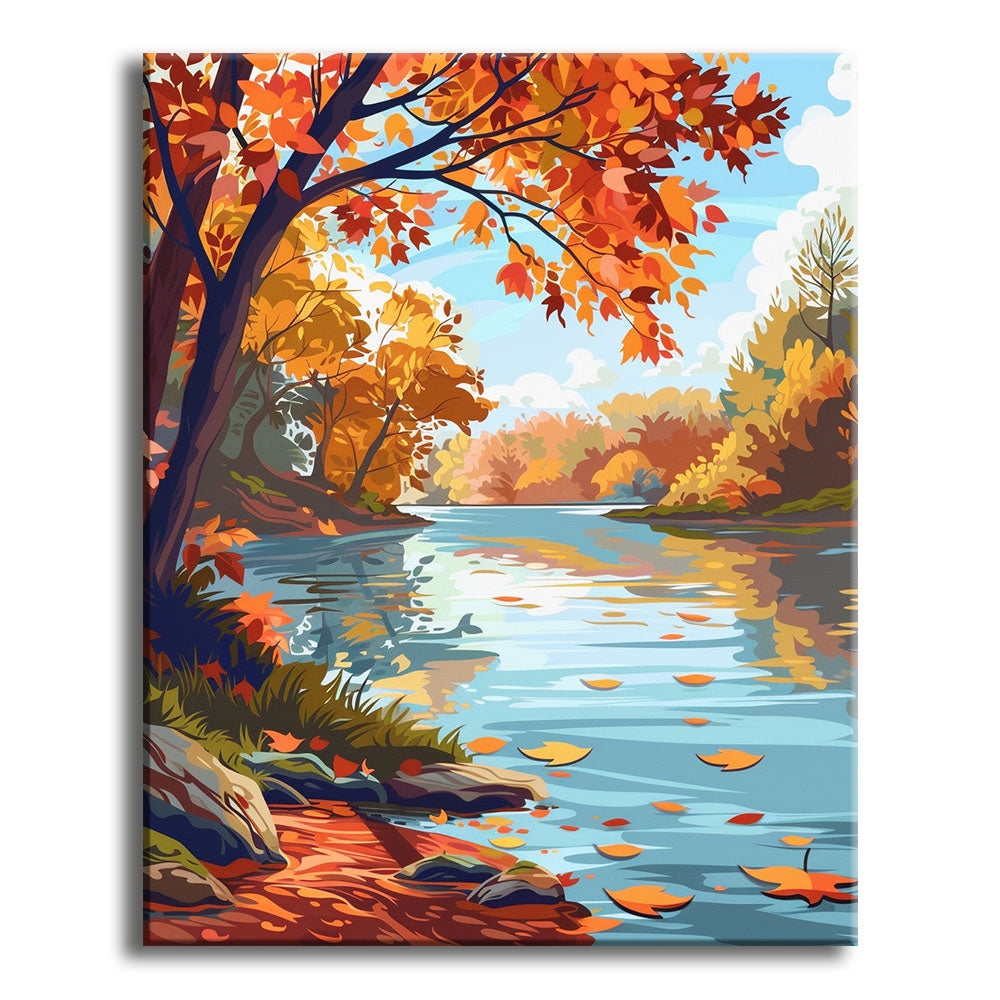 Autumn River Glow - Paint by Numbers Kit