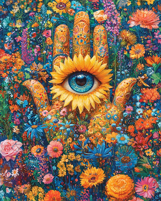 Summer meadow of colorful joy - paint by numbers