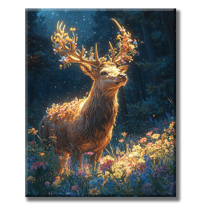 Flower Deer - Paint by Numbers