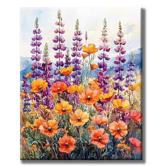 Summer meadow of colorful joy - paint by numbers