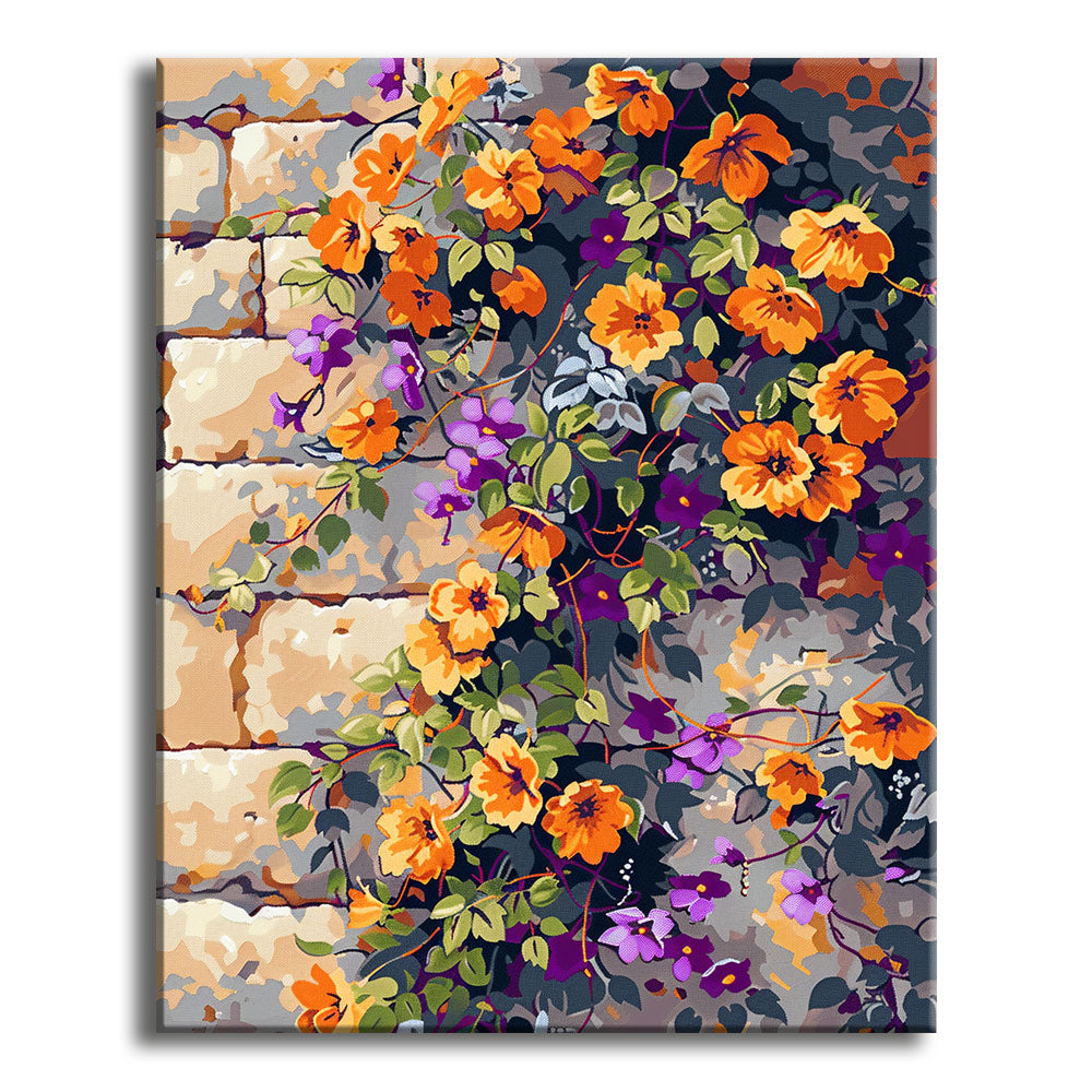Brick Wall Blossoms - Paint by Numbers Kit