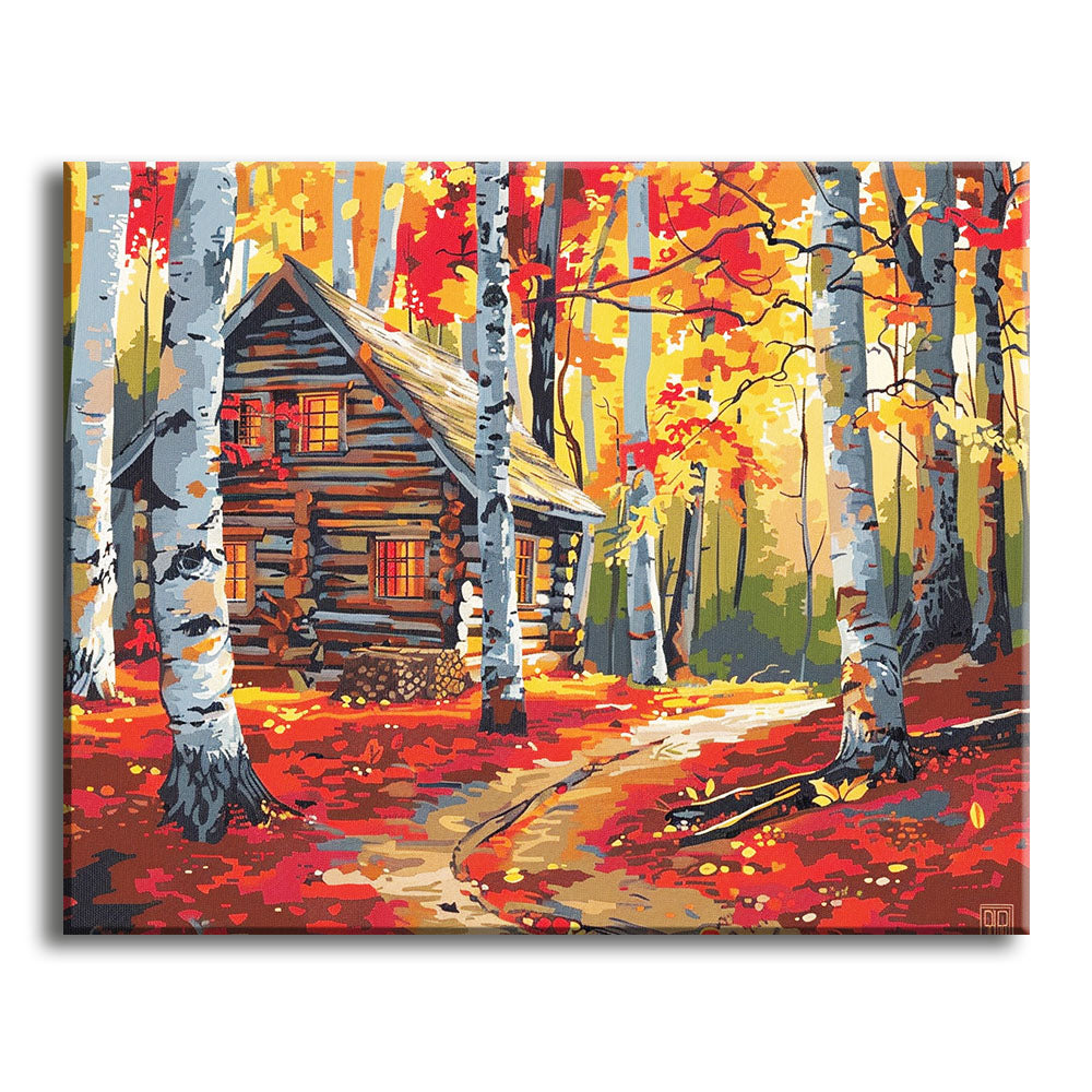 Cozy Autumn Retreat - Paint by Numbers Kit