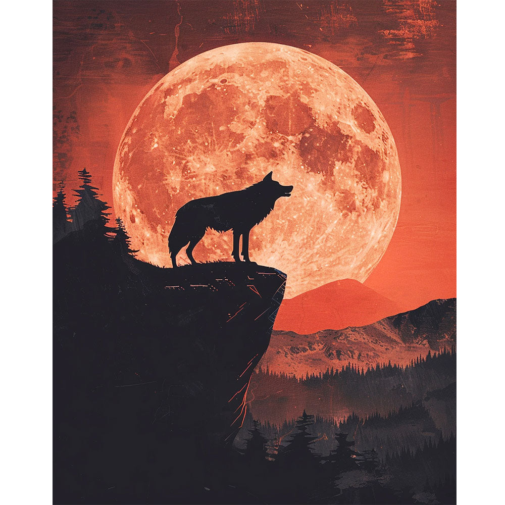 Crimson Howl - Paint by Numbers Kit