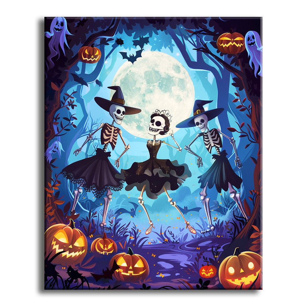 Dancing Skeletons Ball – Halloween Paint by Numbers Kit