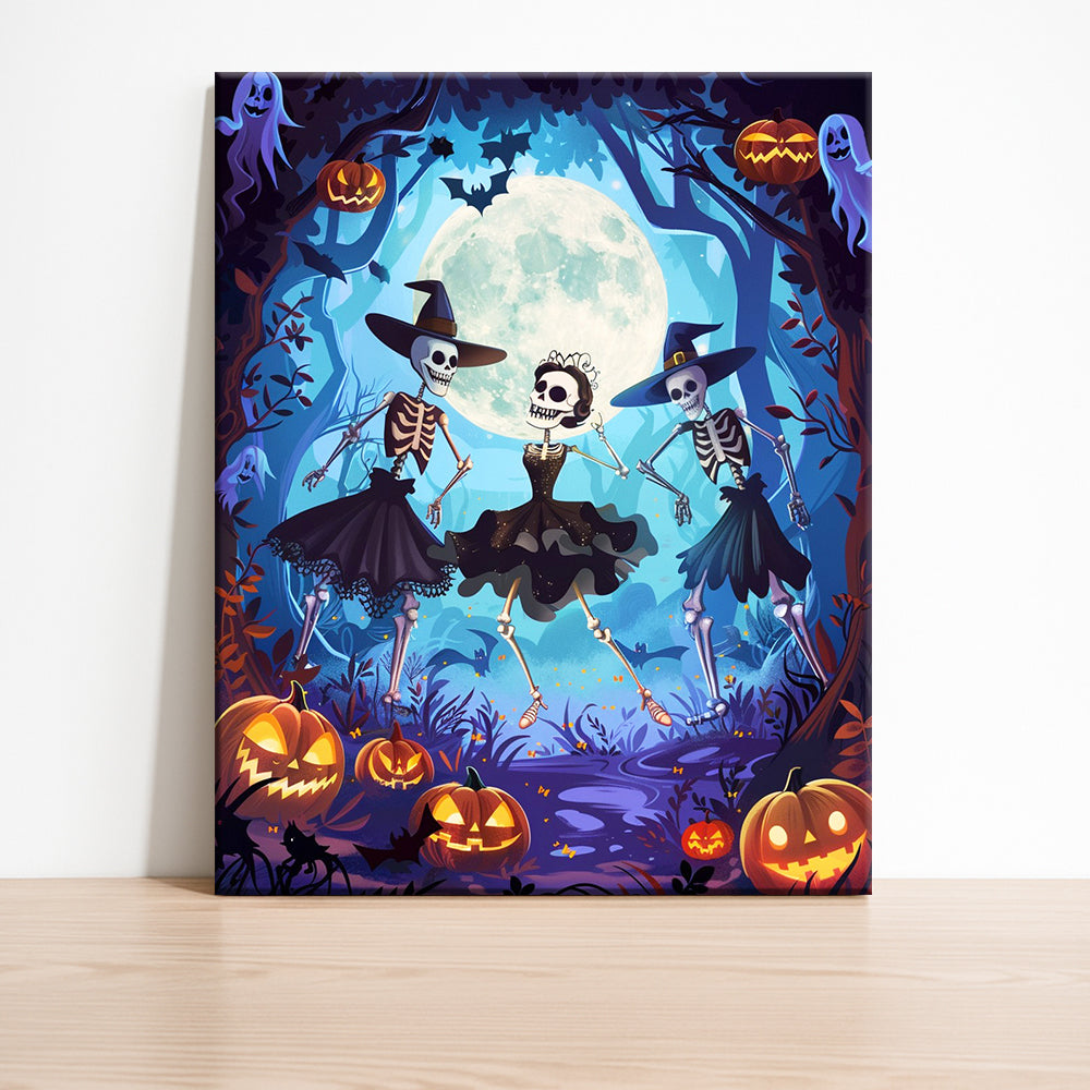 Dancing Skeletons Ball – Halloween Paint by Numbers Kit