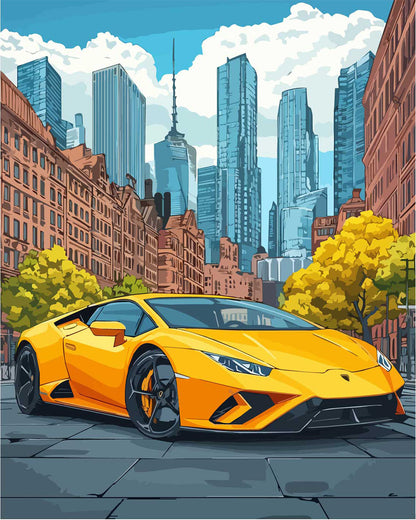 The Orange Passion in the City - Paint by Numbers