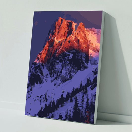 Dramatic mountain pass in the evening light - Paint by numbers