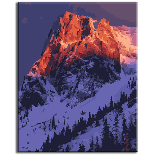 Dramatic mountain pass in the evening light - Paint by numbers