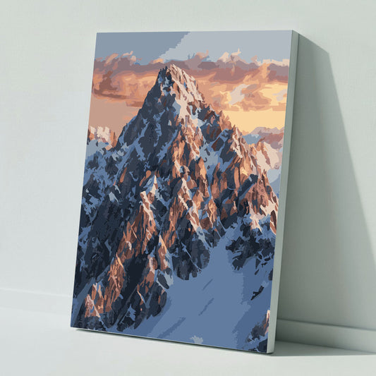 Dramatic mountain panorama - paint by numbers
