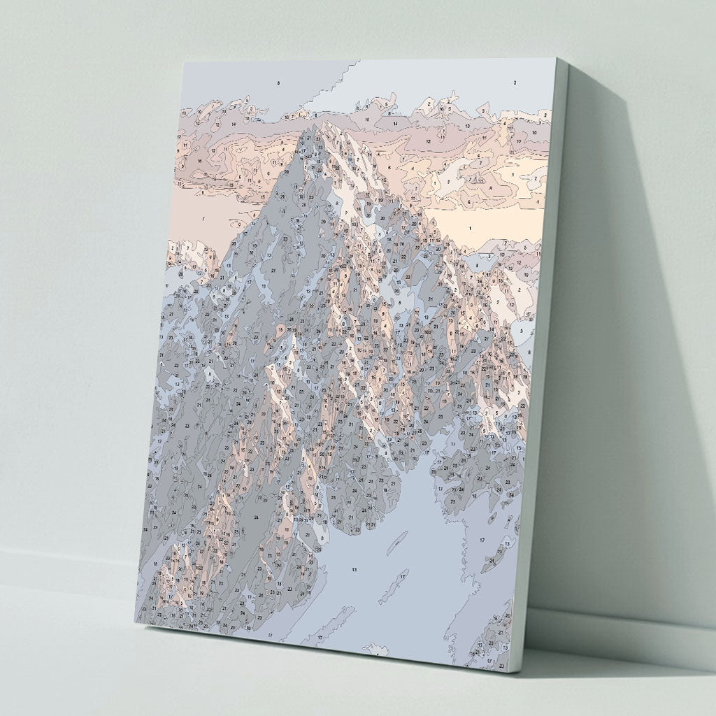 Dramatic mountain panorama - paint by numbers