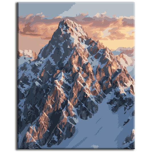 Dramatic mountain panorama - paint by numbers