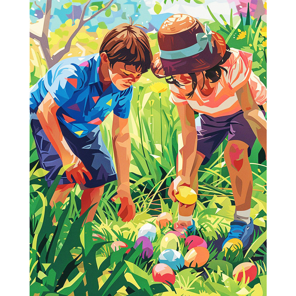 Easter Egg Hunt Adventure – Paint by Numbers Kit