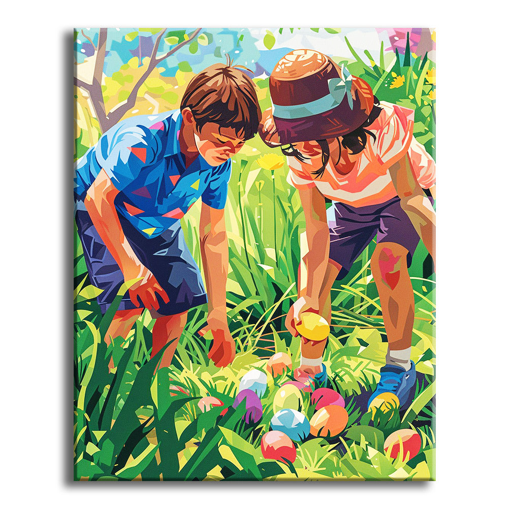 Easter Egg Hunt Adventure – Paint by Numbers Kit