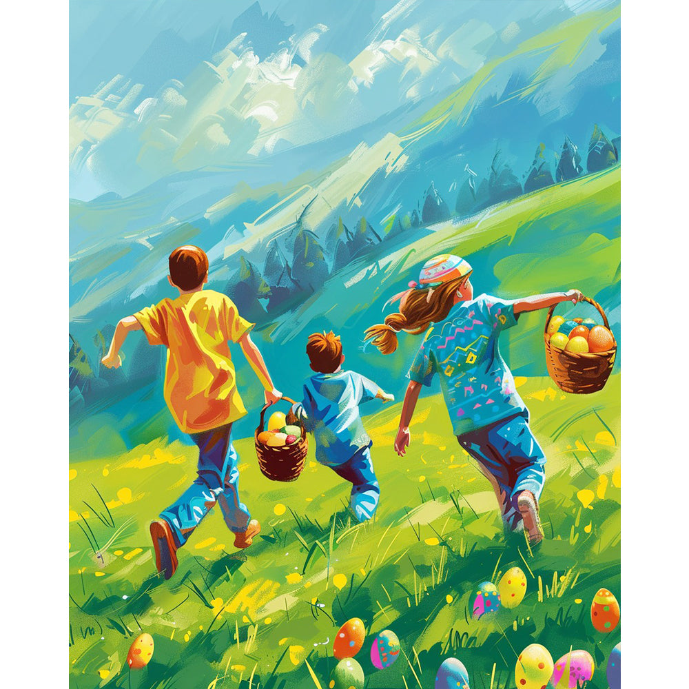 Easter Egg Hunt Joy – Paint by Numbers Kit