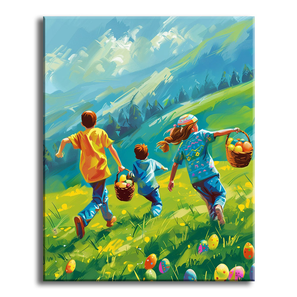 Easter Egg Hunt Joy – Paint by Numbers Kit